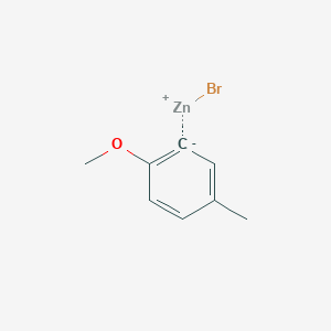 molecular formula C8H9BrOZn B14896813 2-Methoxy-5-methylphenylZinc bromide 