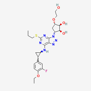 (1S,2S,3R,5S)-3-(7-(((1R,2S)-2-(4-Ethoxy-3-fluorophenyl)cyclopropyl)amino)-5-(propylthio)-3H-[1,2,3]triazolo[4,5-d]pyrimidin-3-yl)-5-(2-hydroxyethoxy)cyclopentane-1,2-diol