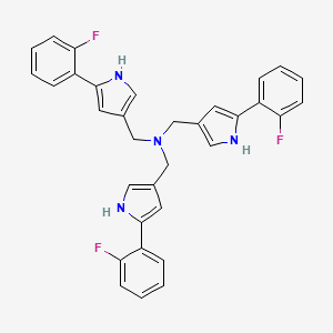 molecular formula C33H27F3N4 B14896861 Tris((5-(2-fluorophenyl)-1H-pyrrol-3-yl)methyl)amine 