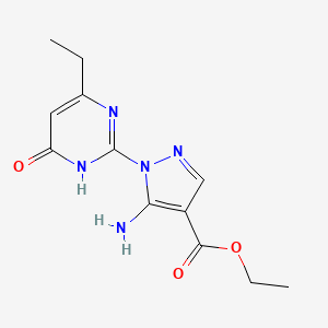 ethyl 5-amino-1-(4-ethyl-6-oxo-1H-pyrimidin-2-yl)pyrazole-4-carboxylate