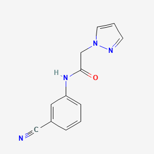 molecular formula C12H10N4O B14896939 N-(3-cyanophenyl)-2-(1H-pyrazol-1-yl)acetamide 