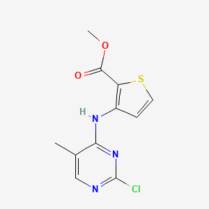 molecular formula C11H10ClN3O2S B14896961 Methyl 3-((2-chloro-5-methylpyrimidin-4-yl)amino)thiophene-2-carboxylate 