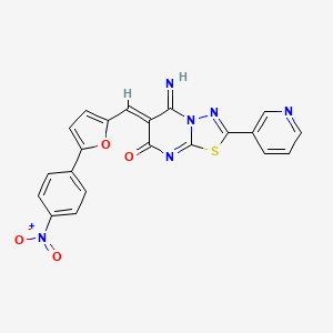 molecular formula C21H12N6O4S B14896979 (6Z)-5-imino-6-{[5-(4-nitrophenyl)furan-2-yl]methylidene}-2-(pyridin-3-yl)-5,6-dihydro-7H-[1,3,4]thiadiazolo[3,2-a]pyrimidin-7-one 