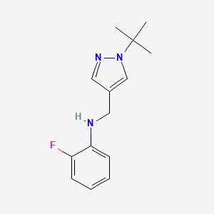 molecular formula C14H18FN3 B14896992 n-((1-(Tert-butyl)-1h-pyrazol-4-yl)methyl)-2-fluoroaniline 