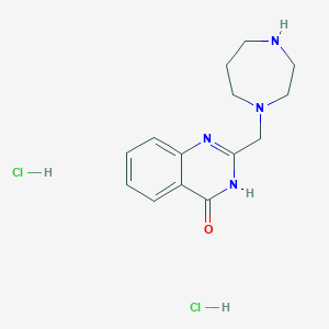 molecular formula C14H20Cl2N4O B1489700 2-((1,4-二氮杂环戊烷-1-基)甲基)喹唑啉-4(3H)-酮二盐酸盐 CAS No. 2098096-91-2