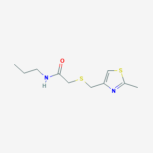 molecular formula C10H16N2OS2 B14897034 2-(((2-Methylthiazol-4-yl)methyl)thio)-N-propylacetamide 