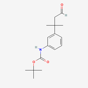 molecular formula C16H23NO3 B14897042 tert-Butyl (3-(2-methyl-4-oxobutan-2-yl)phenyl)carbamate 