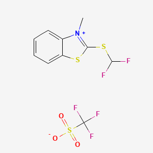 molecular formula C10H8F5NO3S3 B14897075 2-((Difluoromethyl)thio)-3-methylbenzo[d]thiazol-3-ium trifluoromethanesulfonate 