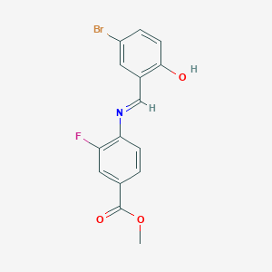 B1489708 Methyl 4-{[(5-bromo-2-hydroxyphenyl)methylidene]-amino}-3-fluorobenzoate CAS No. 1296225-21-2