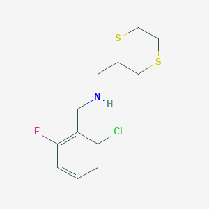 molecular formula C12H15ClFNS2 B14897108 n-((1,4-Dithian-2-yl)methyl)-1-(2-chloro-6-fluorophenyl)methanamine 