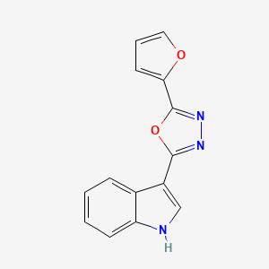 molecular formula C14H9N3O2 B1489713 3-[5-(2-呋喃基)-1,3,4-恶二唑-2-基]-1H-吲哚 CAS No. 167112-69-8