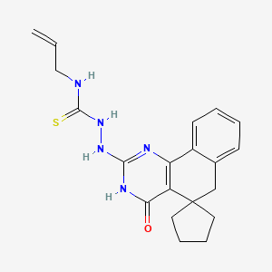 molecular formula C20H23N5OS B14897158 1-Allyl-3-[(4-ketospiro[1,6-dihydrobenzo[h]quinazoline-5,1''-cyclopentane]-2-yl)amino]thiourea 