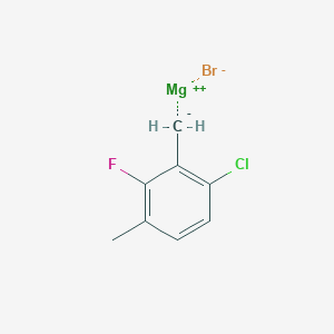 molecular formula C8H7BrClFMg B14897172 6-Chloro-2-fluoro-3-methylbenzylmagnesium bromide, 0.25 M in Ether 