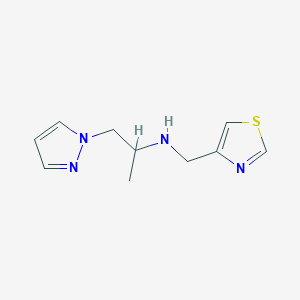 molecular formula C10H14N4S B14897179 1-(1h-Pyrazol-1-yl)-N-(thiazol-4-ylmethyl)propan-2-amine 