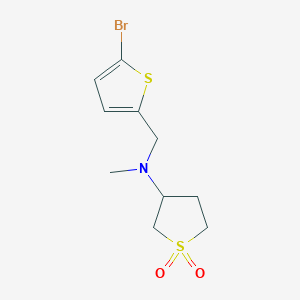 molecular formula C10H14BrNO2S2 B14897189 3-(((5-Bromothiophen-2-yl)methyl)(methyl)amino)tetrahydrothiophene 1,1-dioxide 