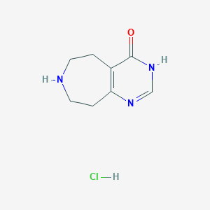 molecular formula C8H12ClN3O B1489723 3,5,6,7,8,9-Hexahydro-4H-pyrimido[4,5-d]azepin-4-one hydrochloride CAS No. 32161-02-7