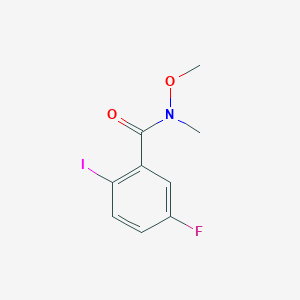 molecular formula C9H9FINO2 B14897233 5-fluoro-2-iodo-N-methoxy-N-methylbenzamide 