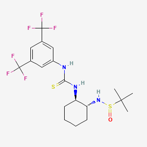 molecular formula C19H25F6N3OS2 B14897234 N-((1R,2R)-2-(3-(3,5-Bis(trifluoromethyl)phenyl)thioureido)cyclohexyl)-2-methylpropane-2-sulfinamide 