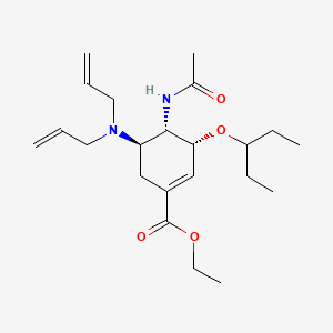 molecular formula C22H36N2O4 B14897249 (3R,4S,5R)-Ethyl 4-acetamido-5-(diallylamino)-3-(pentan-3-yloxy)cyclohex-1-enecarboxylate (Oseltamivir Impurity pound(c) 