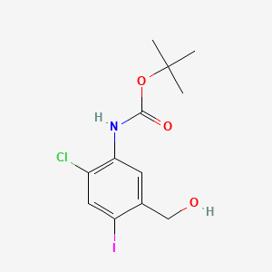 tert-Butyl (2-chloro-5-(hydroxymethyl)-4-iodophenyl)carbamate