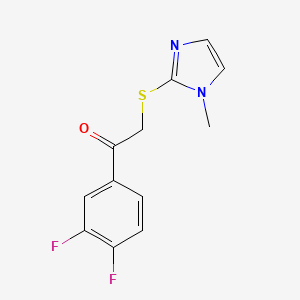 molecular formula C12H10F2N2OS B14897300 1-(3,4-Difluorophenyl)-2-((1-methyl-1h-imidazol-2-yl)thio)ethan-1-one 