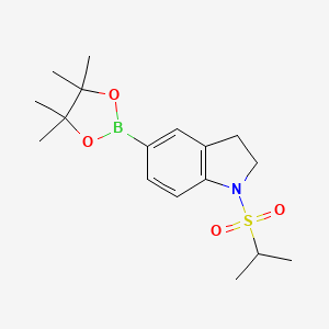 molecular formula C17H26BNO4S B1489741 1-(Propane-2-sulfonyl)-5-(4,4,5,5-tetramethyl-[1,3,2]dioxaborolan-2-yl)-2,3-dihydro-1H-indole CAS No. 2246417-88-7