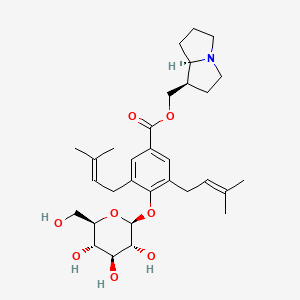 molecular formula C31H45NO8 B14897453 ((1R,7AR)-hexahydro-1H-pyrrolizin-1-yl)methyl 3,5-bis(3-methylbut-2-en-1-yl)-4-(((2S,3R,4S,5S,6R)-3,4,5-trihydroxy-6-(hydroxymethyl)tetrahydro-2H-pyran-2-yl)oxy)benzoate 