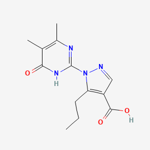 molecular formula C13H16N4O3 B1489748 1-(4,5-dimethyl-6-oxo-1,6-dihydropyrimidin-2-yl)-5-propyl-1H-pyrazole-4-carboxylic acid CAS No. 1286716-79-7