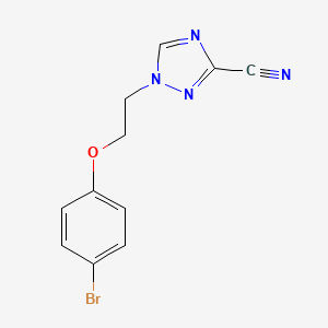 molecular formula C11H9BrN4O B14897605 1-(2-(4-Bromophenoxy)ethyl)-1h-1,2,4-triazole-3-carbonitrile 