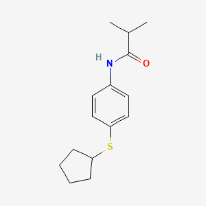 molecular formula C15H21NOS B14897620 n-(4-(Cyclopentylthio)phenyl)isobutyramide 