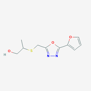 2-(((5-(Furan-2-yl)-1,3,4-oxadiazol-2-yl)methyl)thio)propan-1-ol