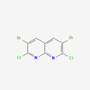 molecular formula C8H2Br2Cl2N2 B14897624 3,6-Dibromo-2,7-dichloro-1,8-naphthyridine 