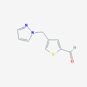 molecular formula C9H8N2OS B14897631 4-(1H-Pyrazol-1-ylmethyl)thiophene-2-carbaldehyde 