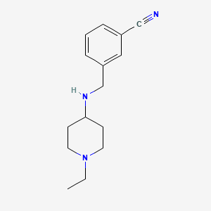 molecular formula C15H21N3 B14897633 3-(((1-Ethylpiperidin-4-yl)amino)methyl)benzonitrile 