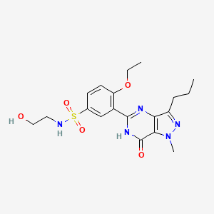 molecular formula C19H25N5O5S B14897682 4-ethoxy-N-(2-hydroxyethyl)-3-(1-methyl-7-oxo-3-propyl-6,7-dihydro-1H-pyrazolo[4,3-d]pyrimidin-5-yl)benzenesulfonamide 