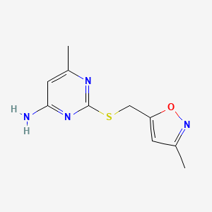 molecular formula C10H12N4OS B14897689 6-Methyl-2-(((3-methylisoxazol-5-yl)methyl)thio)pyrimidin-4-amine 