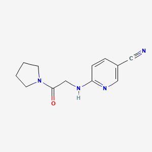 molecular formula C12H14N4O B14897690 6-((2-Oxo-2-(pyrrolidin-1-yl)ethyl)amino)nicotinonitrile 