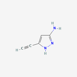 molecular formula C5H5N3 B14897710 5-Ethynyl-1H-pyrazol-3-amine 