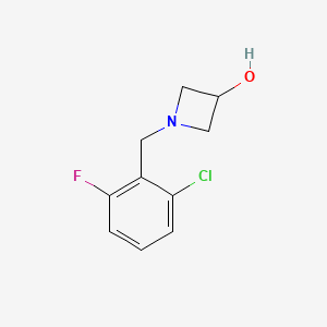 molecular formula C10H11ClFNO B1489781 1-[(2-氯-6-氟苯基)甲基]氮杂环丁-3-醇 CAS No. 1341818-68-5