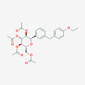 molecular formula C29H34O10 B14897839 (2R,3R,4R,5S,6S)-2-(Acetoxymethyl)-6-(3-(4-ethoxybenzyl)phenyl)tetrahydro-2H-pyran-3,4,5-triyl triacetate 