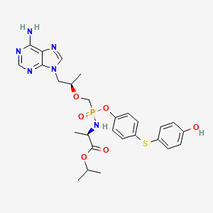 molecular formula C27H33N6O6PS B14897868 Isopropyl (((((R)-1-(6-amino-9H-purin-9-yl)propan-2-yl)oxy)methyl)(4-((4-hydroxyphenyl)thio)phenoxy)phosphoryl)-D-alaninate 