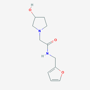 molecular formula C11H16N2O3 B1489793 N-[(furan-2-yl)methyl]-2-(3-hydroxypyrrolidin-1-yl)acetamide CAS No. 1497108-06-1