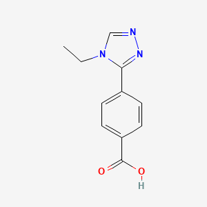 molecular formula C11H11N3O2 B1489794 4-(4-ethyl-4H-1,2,4-triazol-3-yl)benzoic acid CAS No. 1343121-90-3