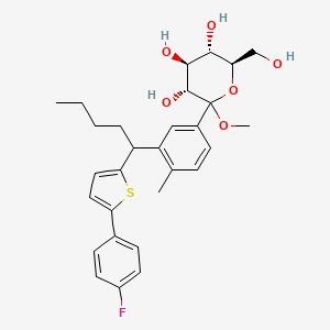 (3R,4S,5S,6R)-2-(3-(1-(5-(4-Fluorophenyl)thiophen-2-yl)pentyl)-4-methylphenyl)-6-(hydroxymethyl)-2-methoxytetrahydro-2H-pyran-3,4,5-triol