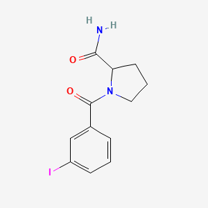 molecular formula C12H13IN2O2 B14898030 1-(3-Iodobenzoyl)pyrrolidine-2-carboxamide 