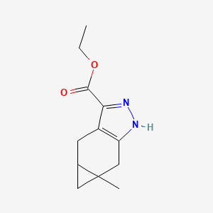 Ethyl 5a-methyl-1,4,4a,5,5a,6-hexahydrocyclopropa[f]indazole-3-carboxylate