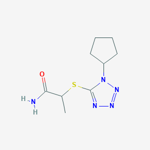 molecular formula C9H15N5OS B14898056 2-((1-Cyclopentyl-1h-tetrazol-5-yl)thio)propanamide 