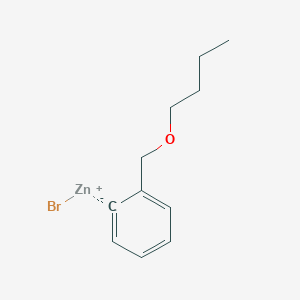 molecular formula C11H15BrOZn B14898111 2-[(n-Butyloxy)methyl]phenylZinc bromide 