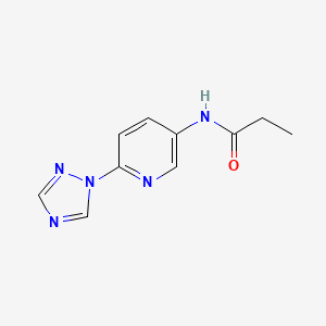 molecular formula C10H11N5O B14898118 n-(6-(1h-1,2,4-Triazol-1-yl)pyridin-3-yl)propionamide 