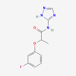 molecular formula C11H11FN4O2 B14898125 2-(3-fluorophenoxy)-N-(4H-1,2,4-triazol-3-yl)propanamide 